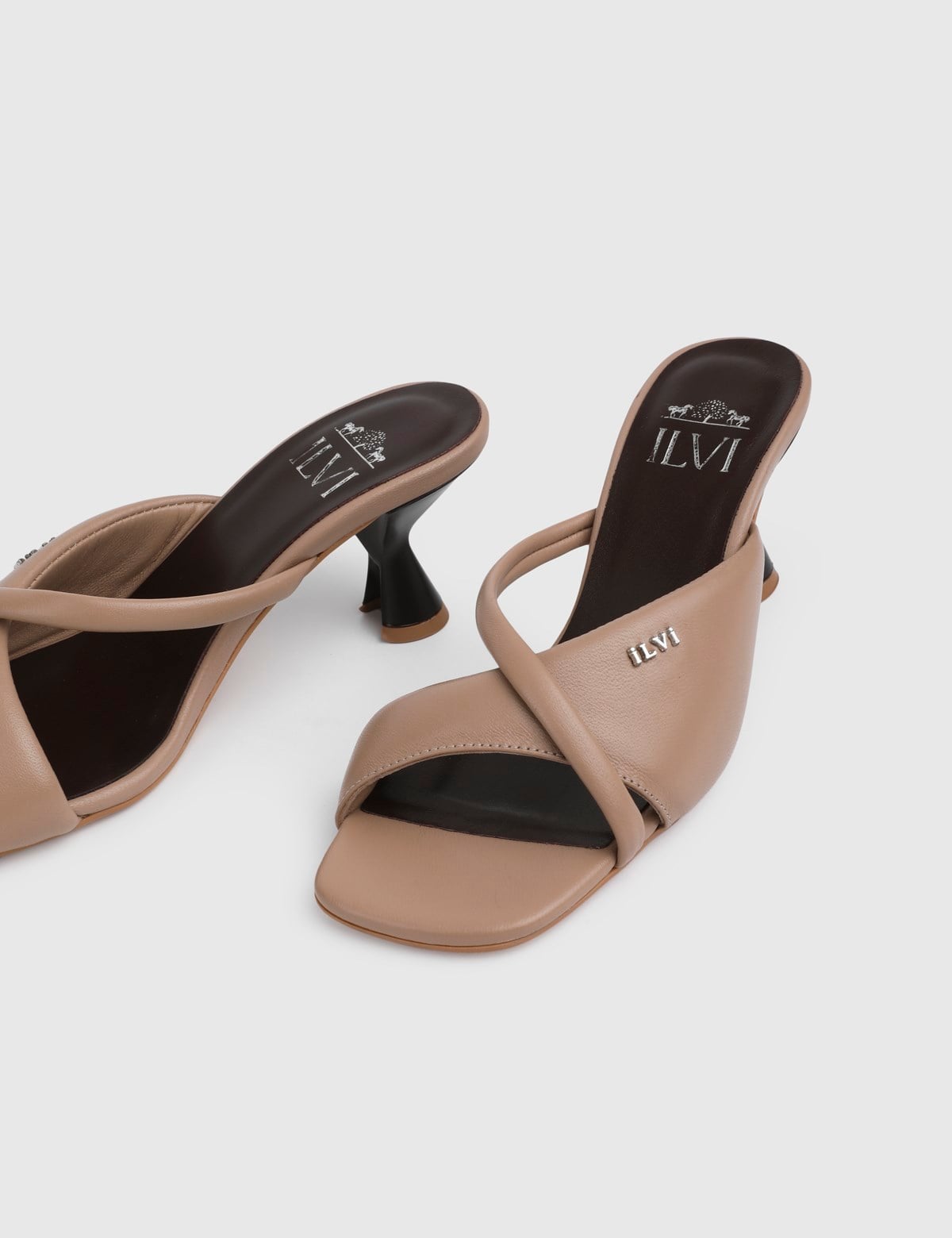 Elvine Mink Leather Women's Heeled Slide