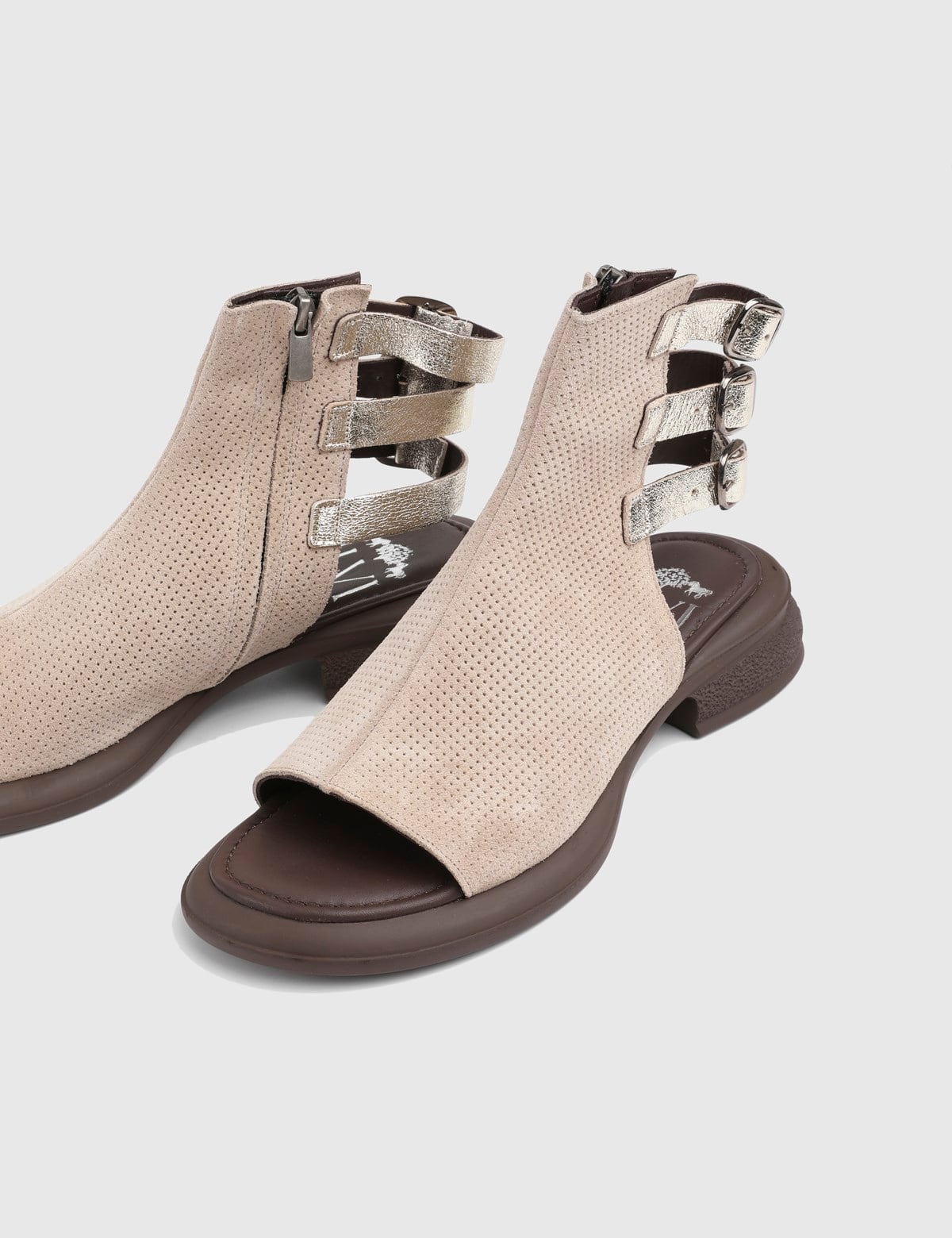Elvra Beige Leather Women's Sandal