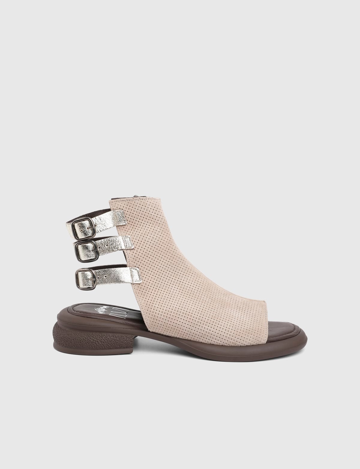 Elvra Beige Leather Women's Sandal
