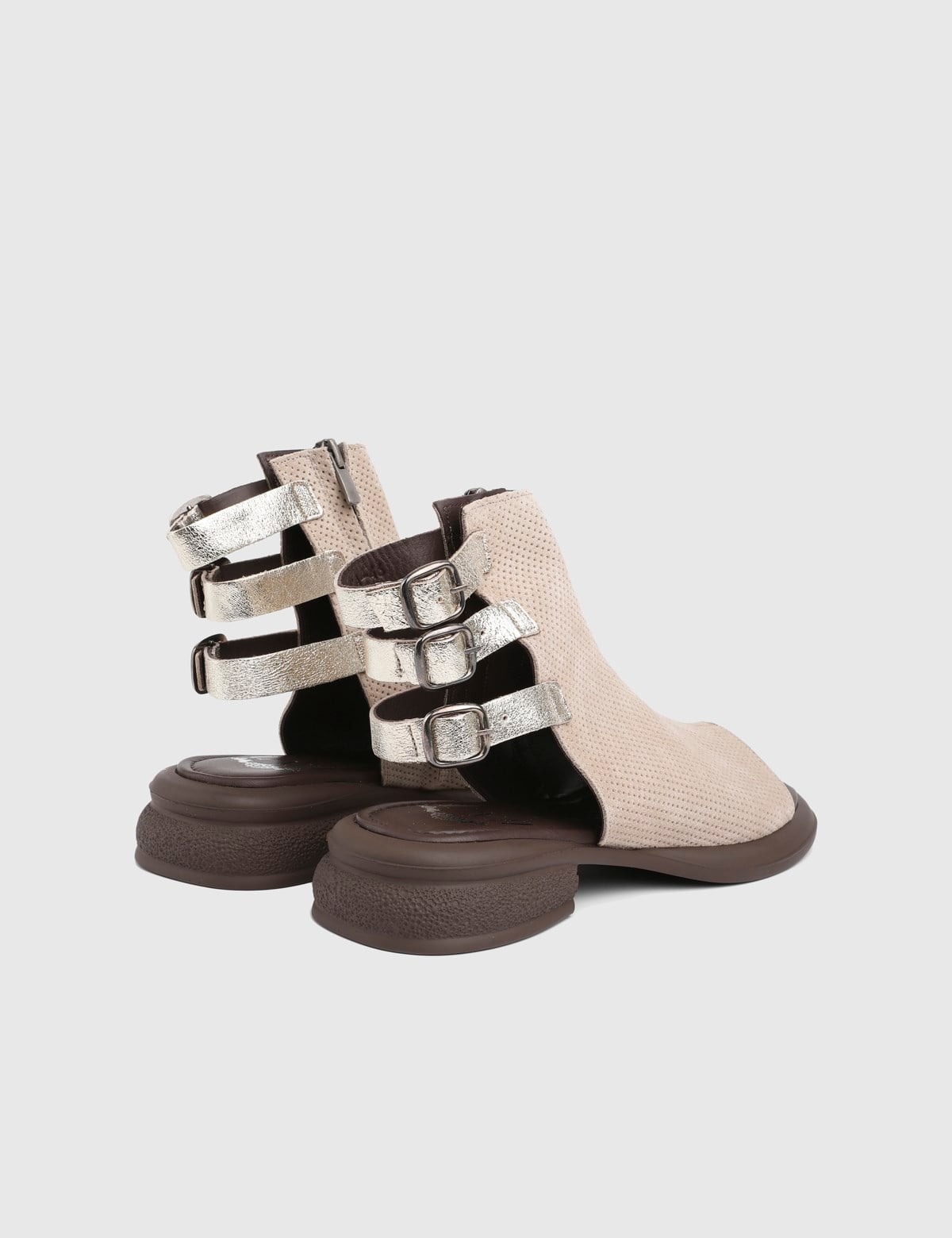 Elvra Beige Leather Women's Sandal