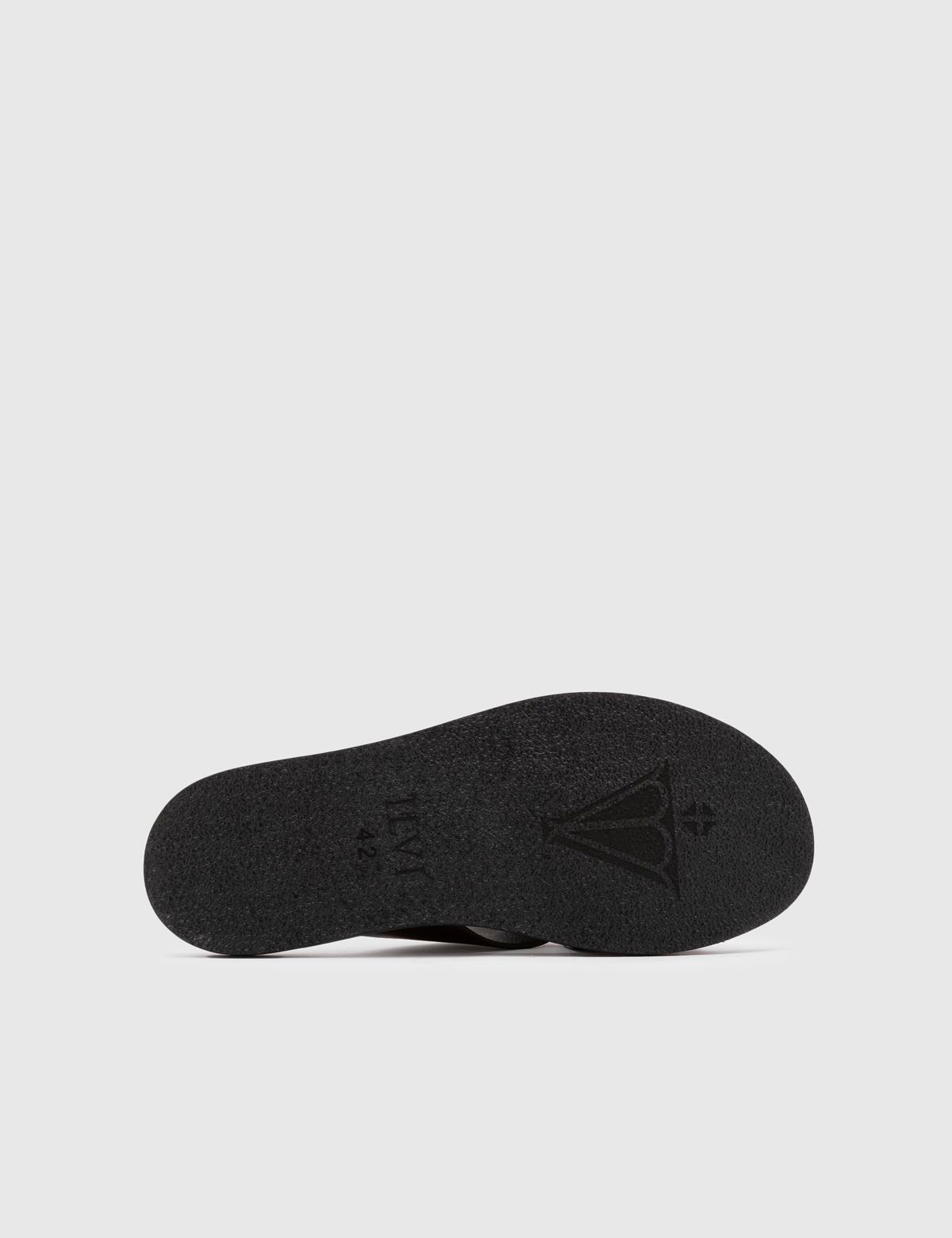 Emiliano Brown Leather-Fabric Men's Slipper