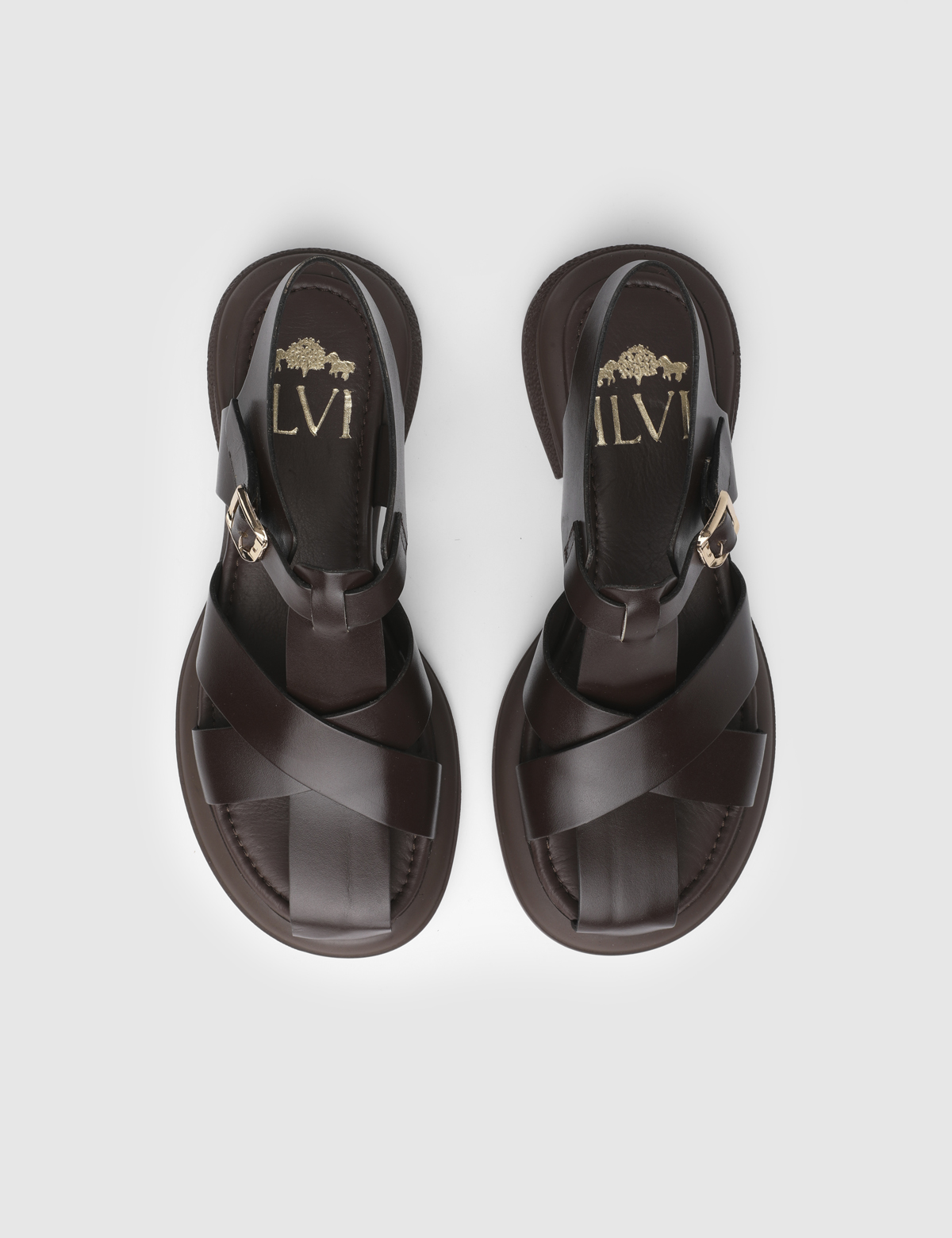 Erelia Brown Leather Women's Sandal