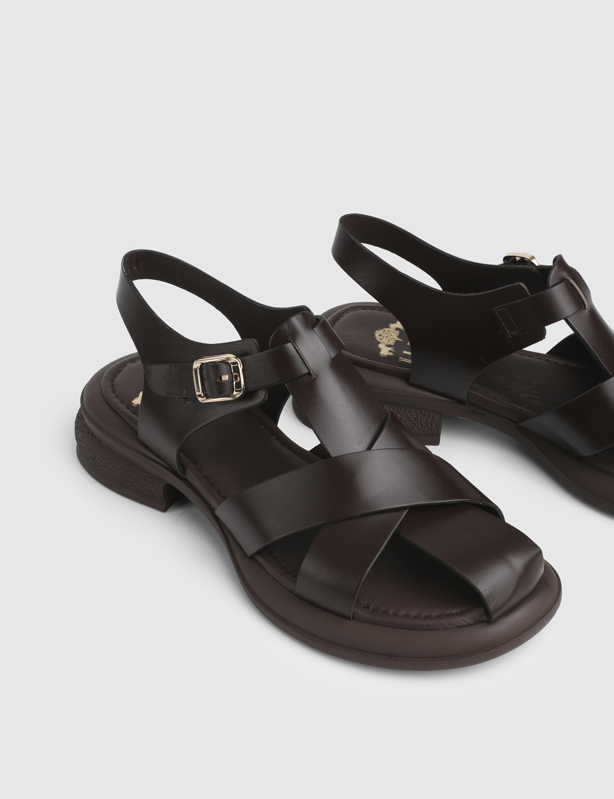 Erelia Brown Leather Women's Sandal