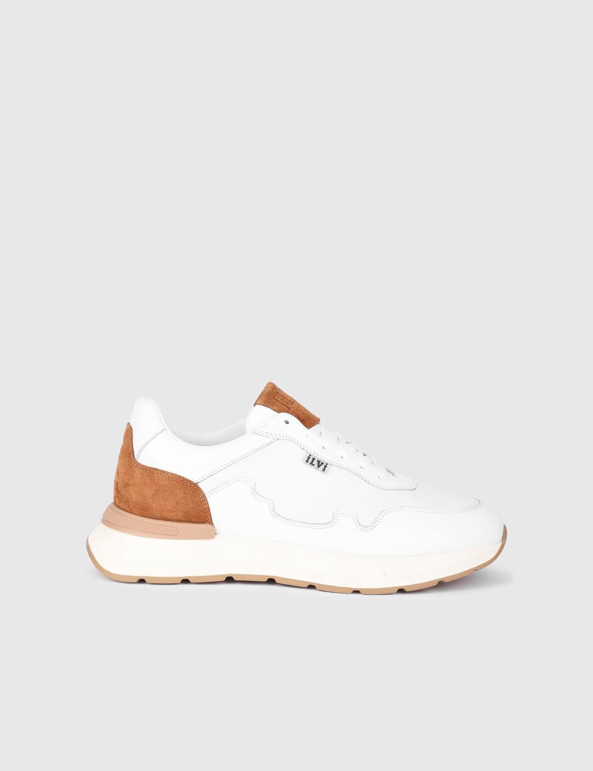 Faes White Suede Leather Men's Sneaker