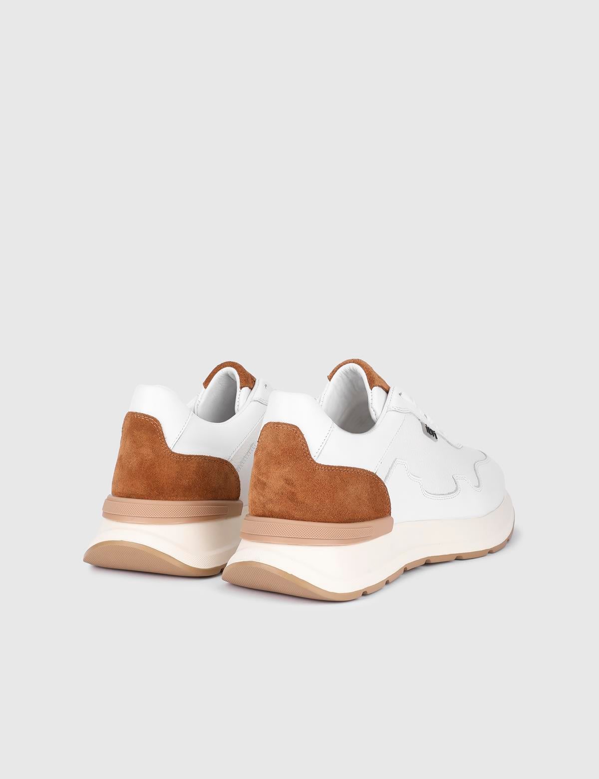 Faes White Suede Leather Men's Sneaker