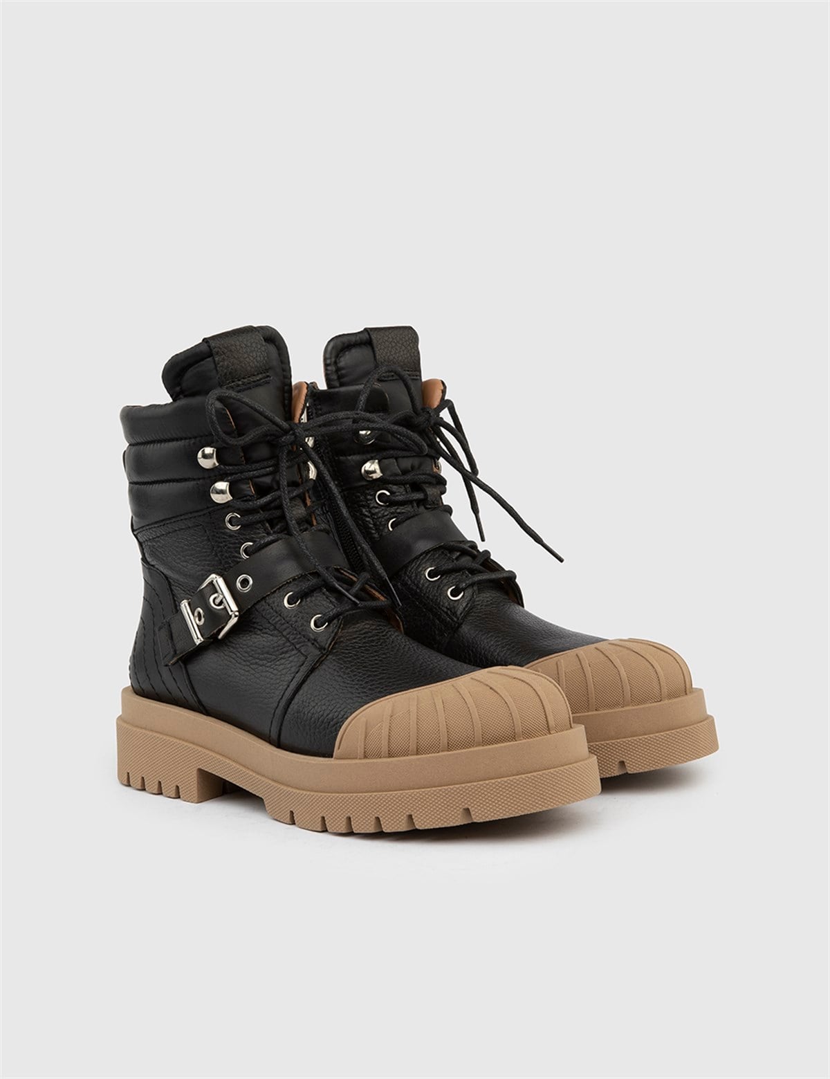 Falk Mink-Black Leather Women's Boot
