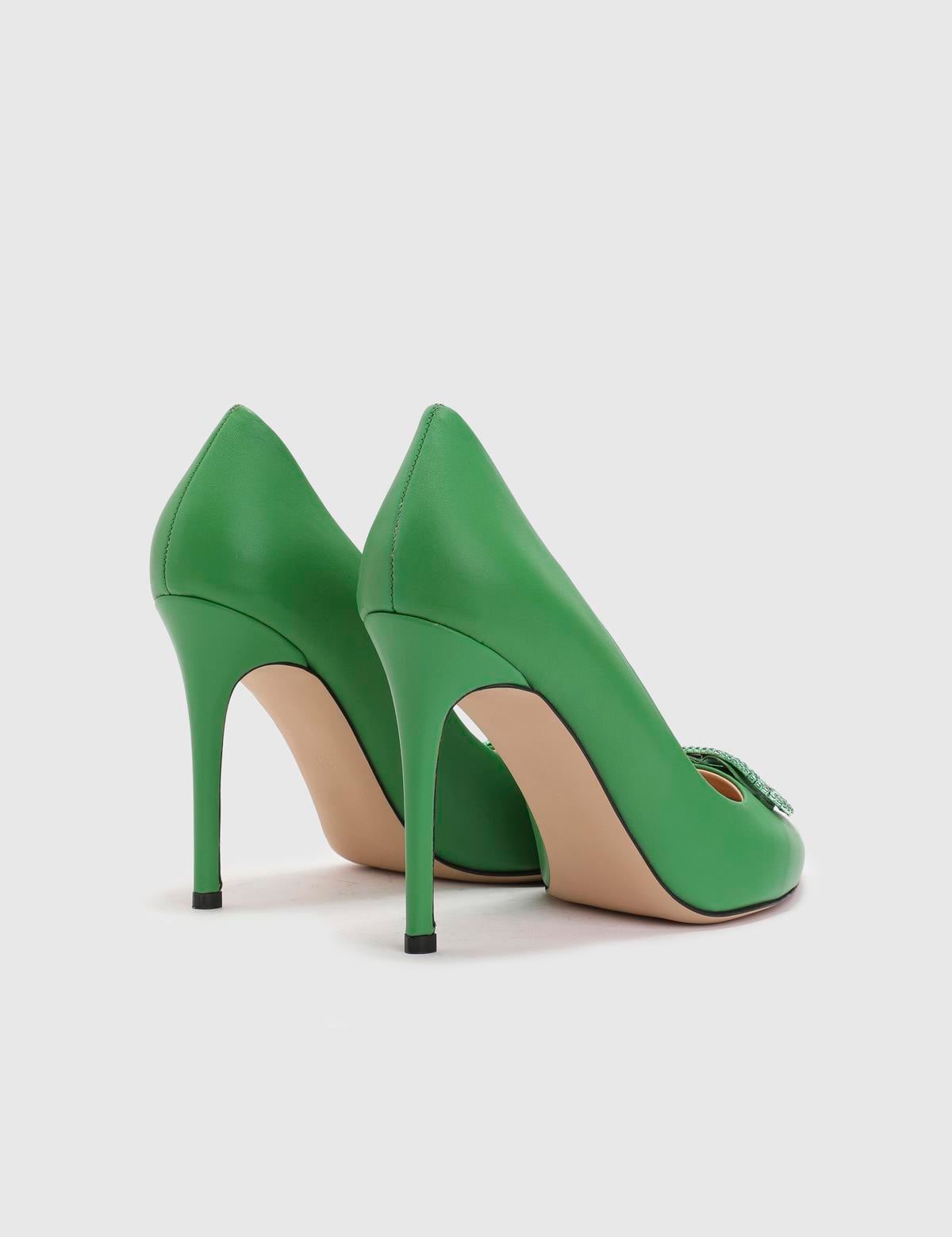 Farum Green Leather Women's Pump