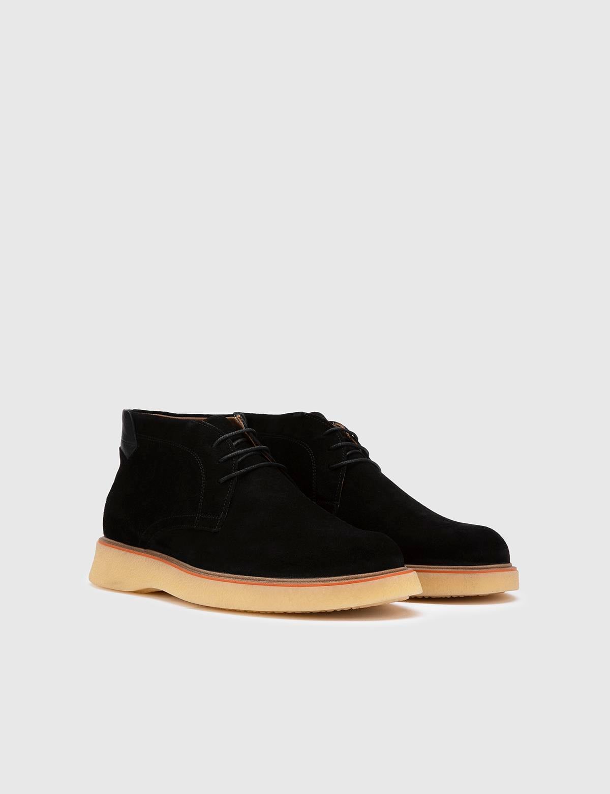 Faylin Black Suede Leather Men's Boot