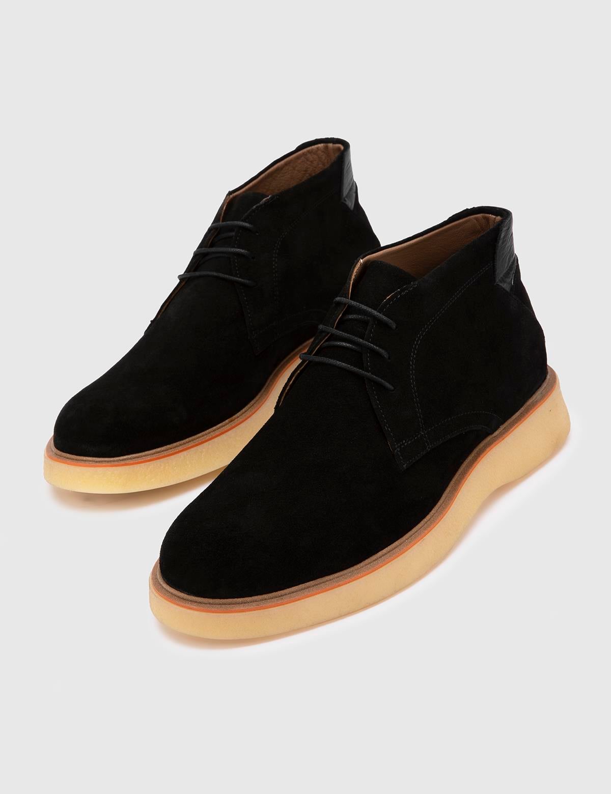 Faylin Black Suede Leather Men's Boot
