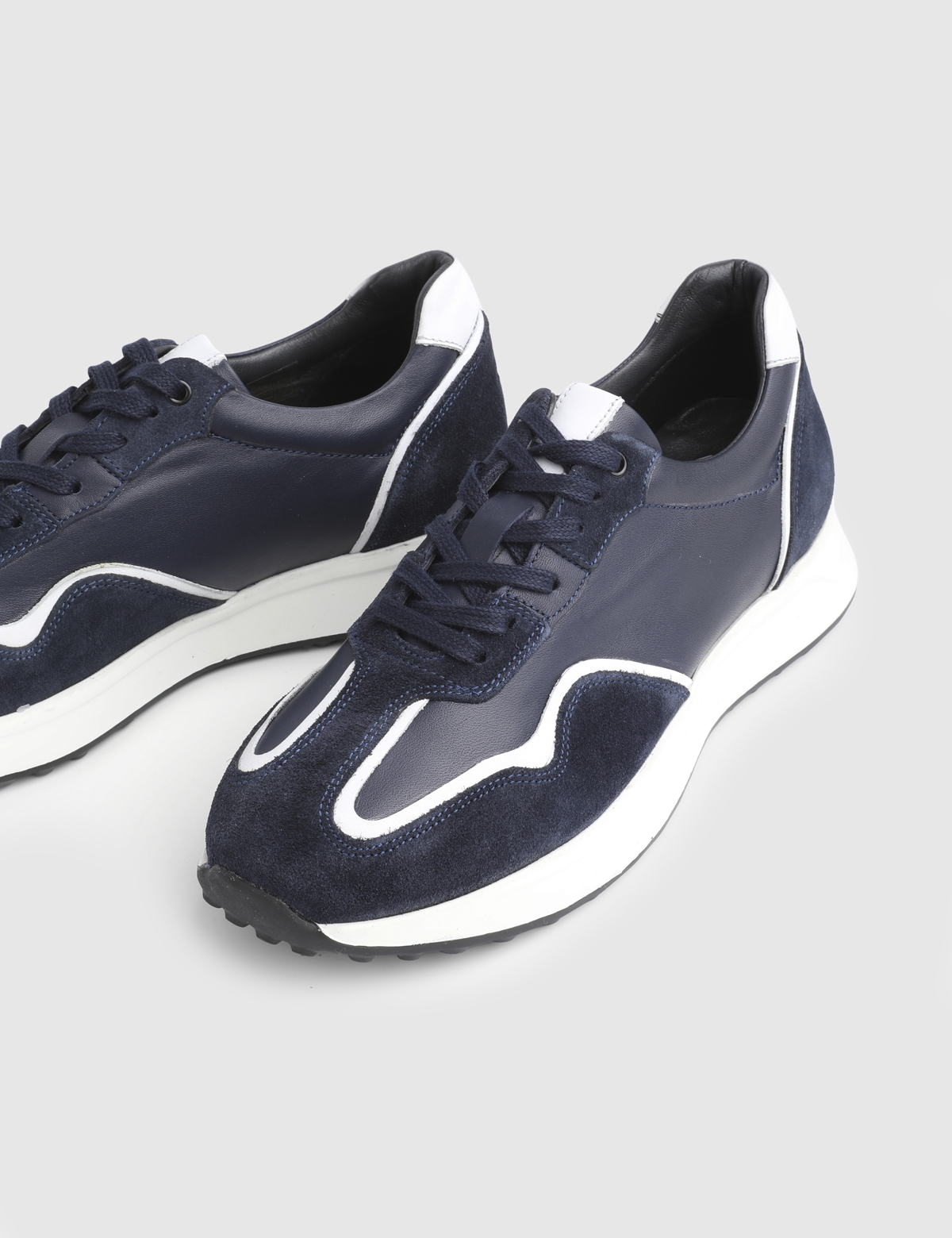 Federico Navy Blue Suede Leather Men's Sneaker
