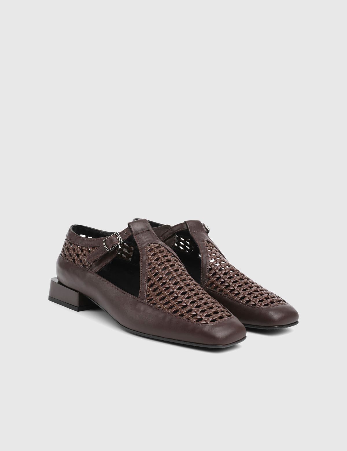 Feriel Brown Woven Leather Women's Pump