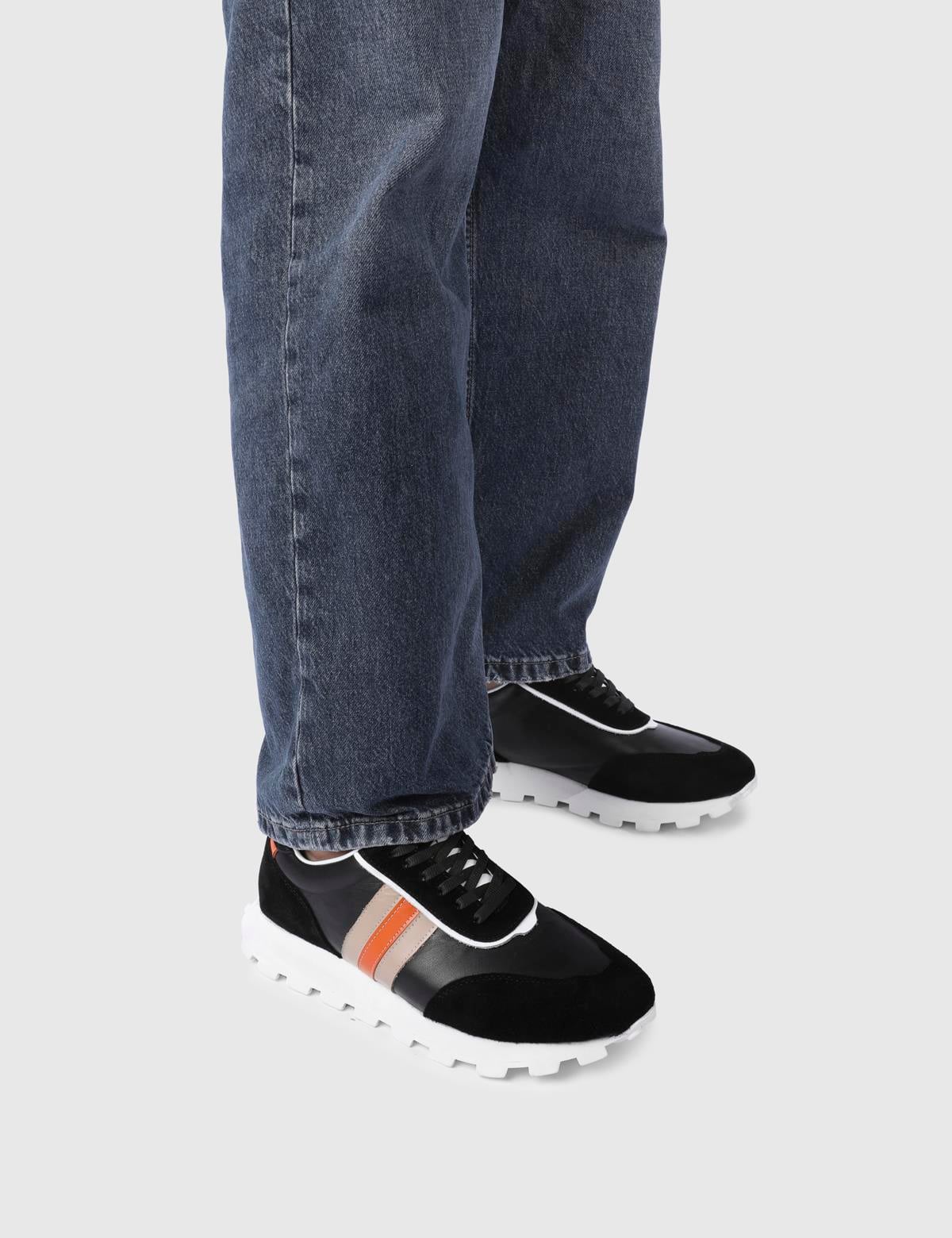 Ferran Black Suede Leather Men's Sneaker