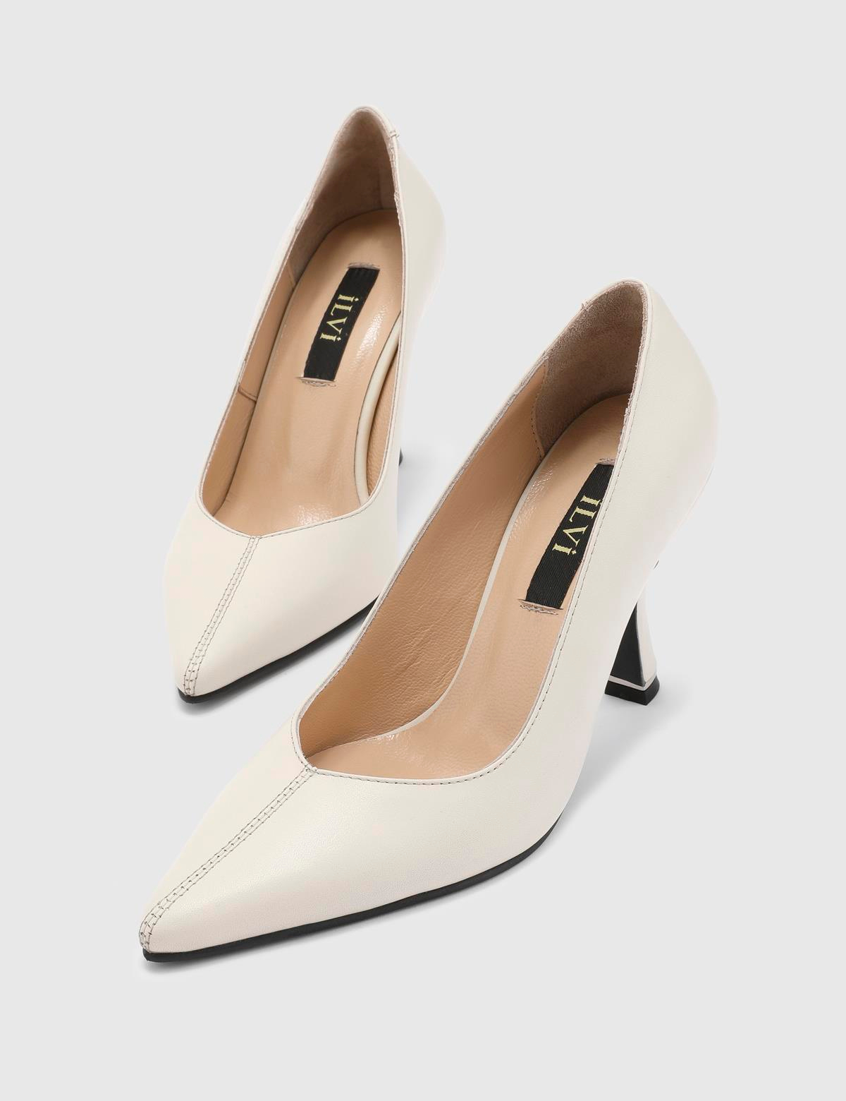 Fleur Beige Leather Women's Pump