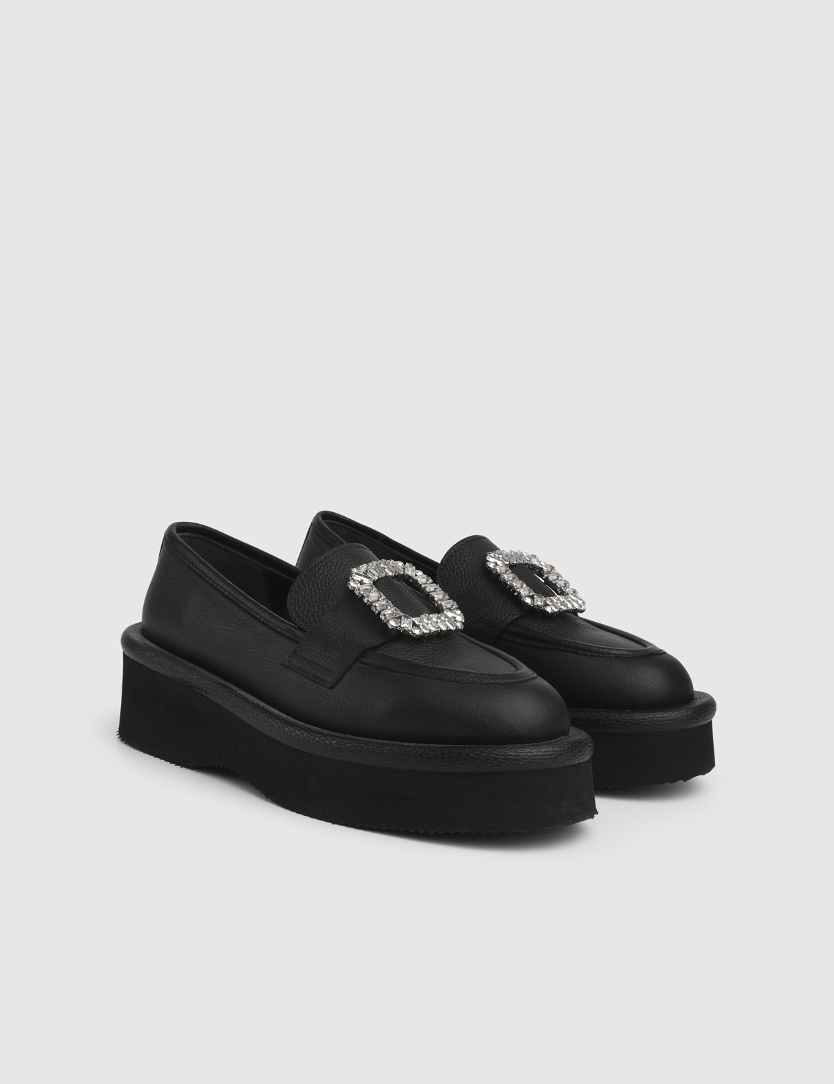 Forza Black Leather Women's Loafer