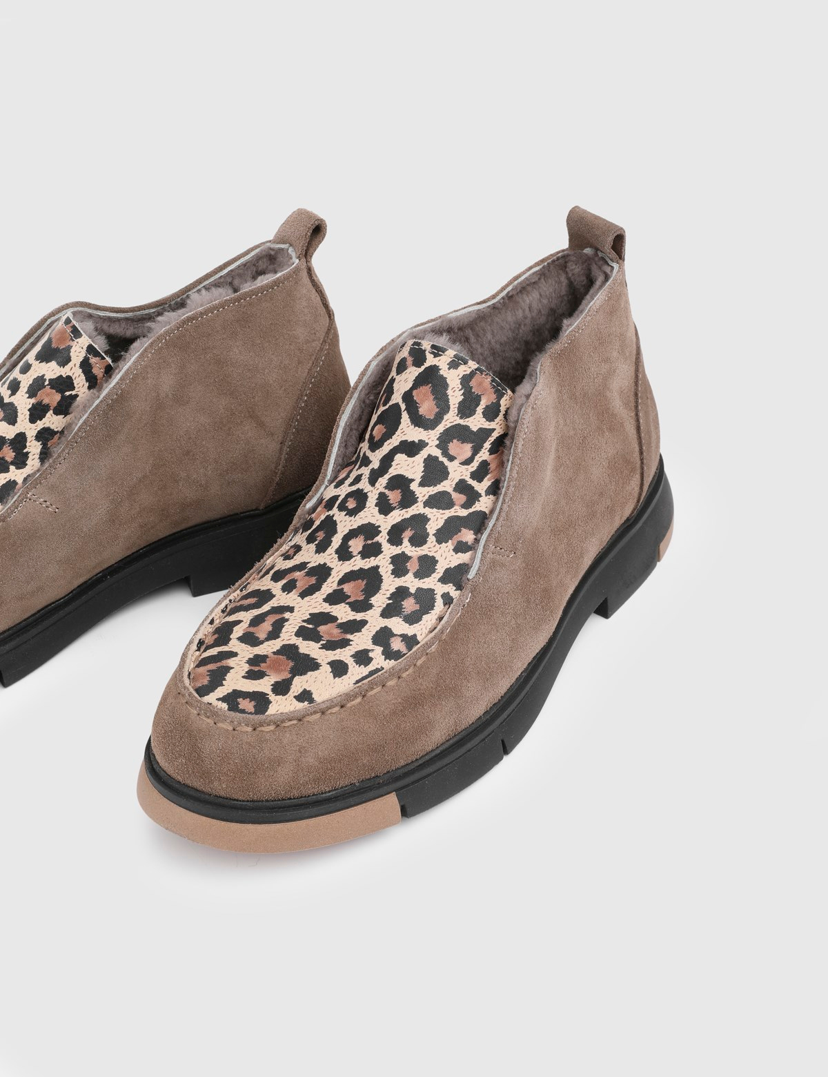 Fox Mink Suede Leather Women's Boot