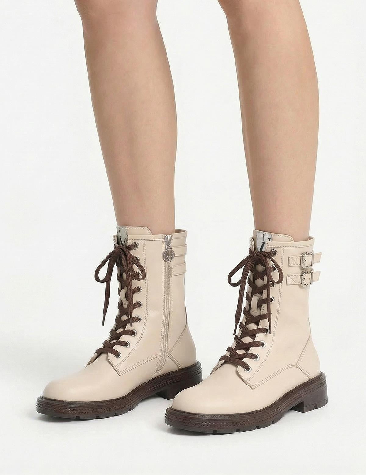 Furball Cream Leather Women's Boot