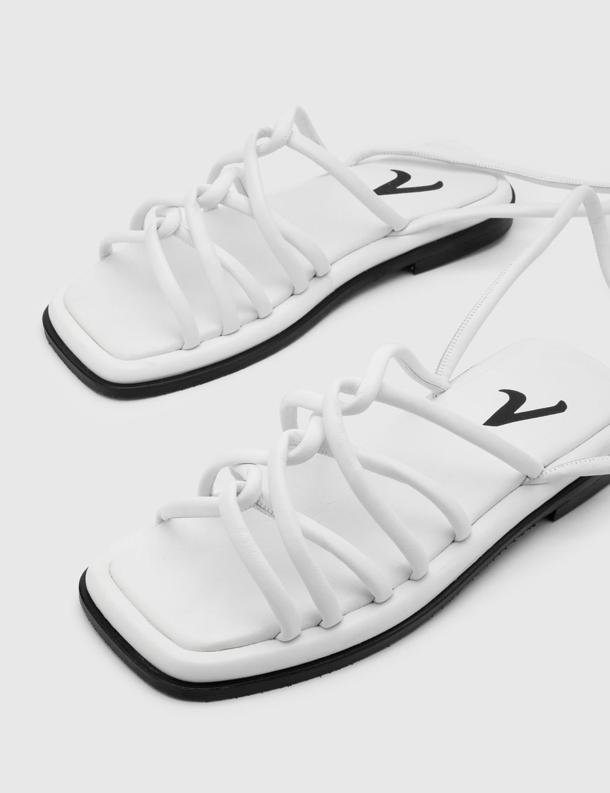 Fusae White Leather Women's Sandal