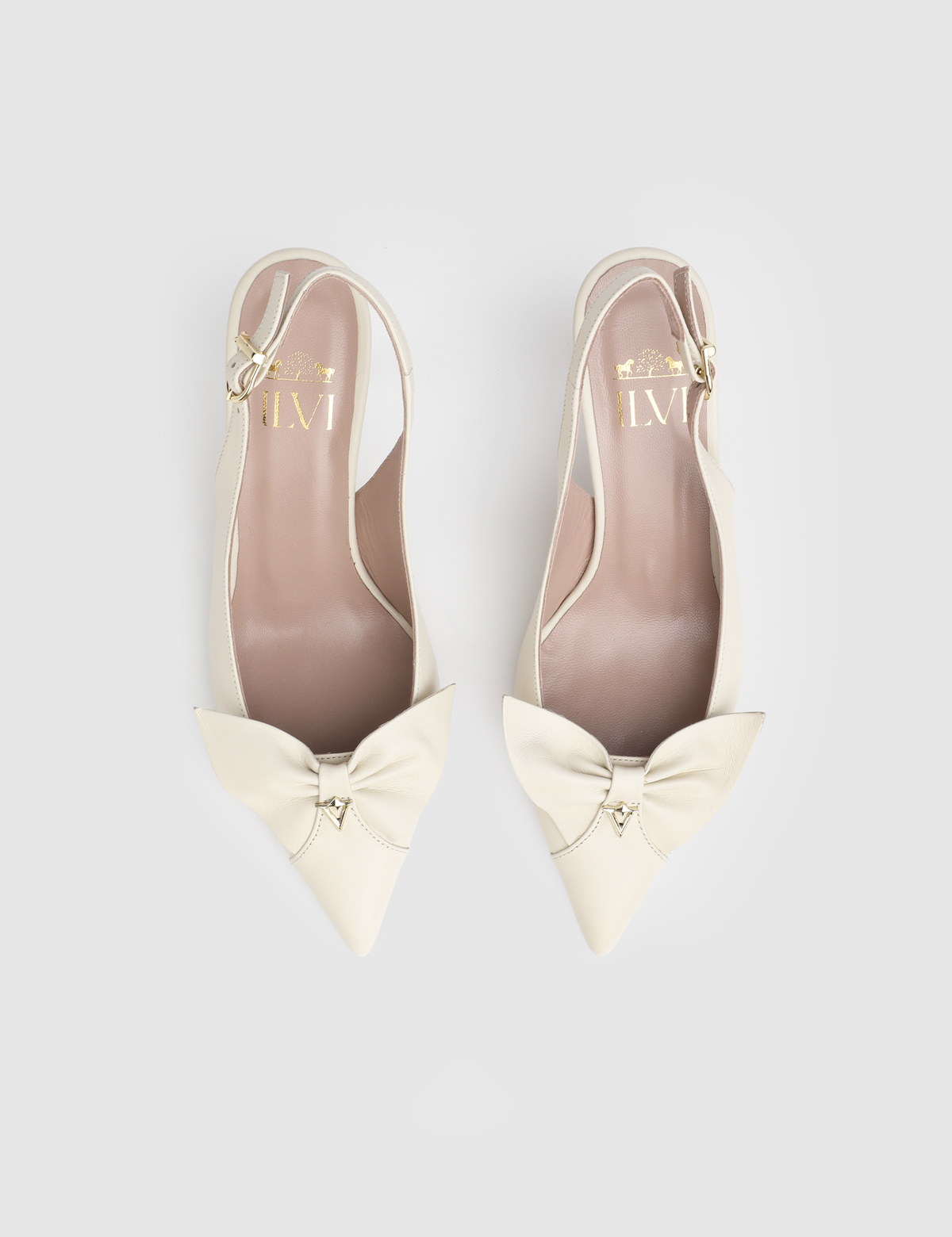 Gaelle Cream Leather Women's Heeled Sandal