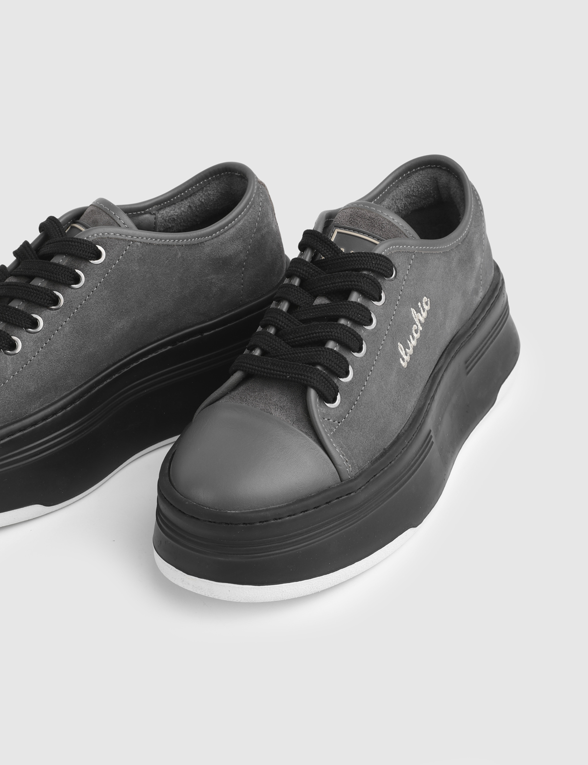 Gemma Grey Suede Leather Women's Sneaker