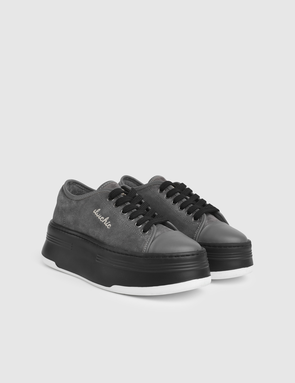 Gemma Grey Suede Leather Women's Sneaker