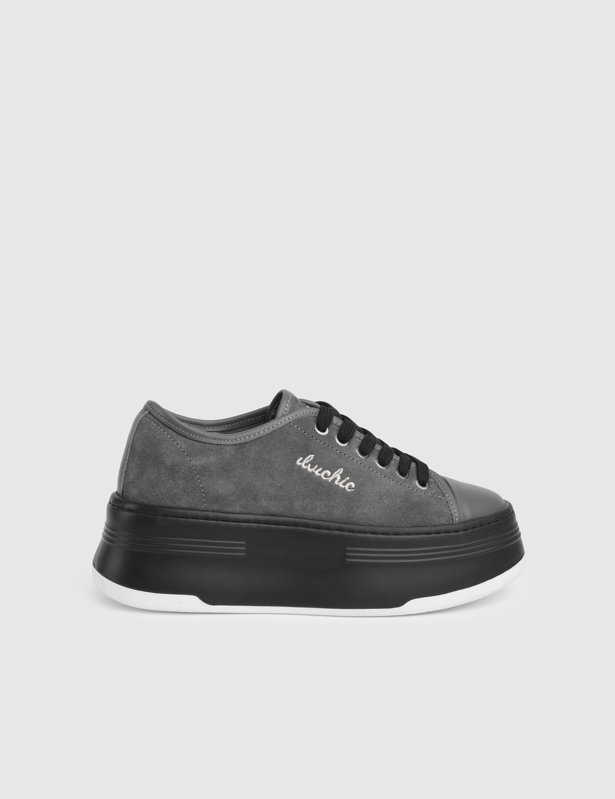 Gemma Grey Suede Leather Women's Sneaker