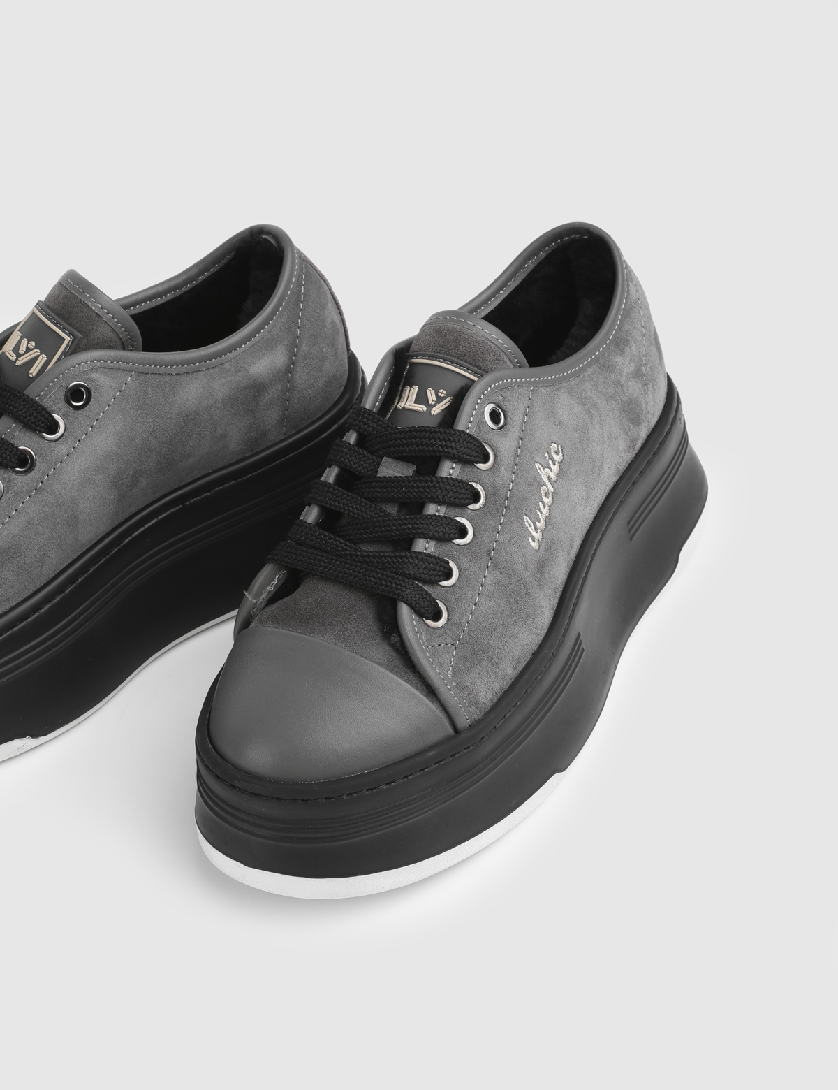 Gemma Anthracite Suede Leather Women's Sneaker