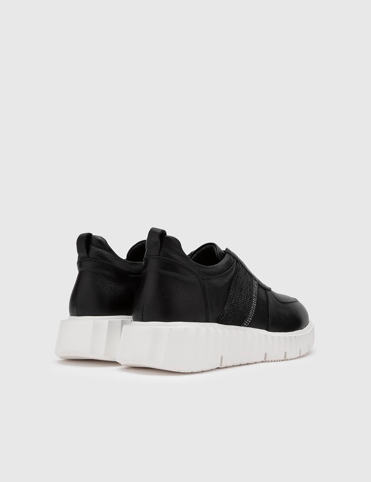 Gerdy Black Floater Leather Women's Sneaker