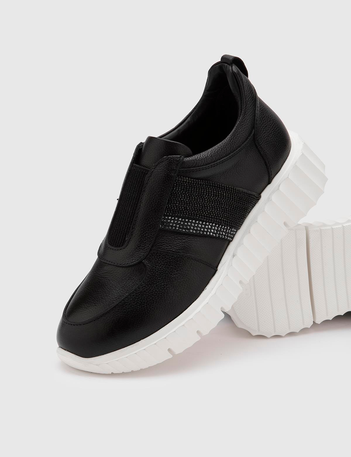 Gerdy Black Floater Leather Women's Sneaker