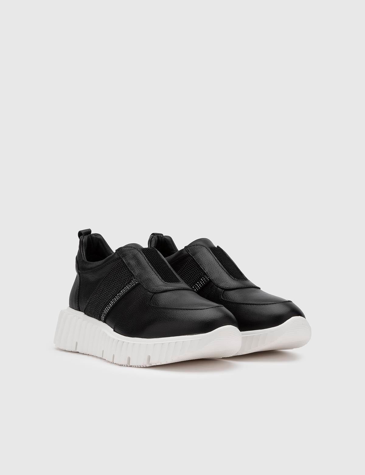 Gerdy Black Floater Leather Women's Sneaker