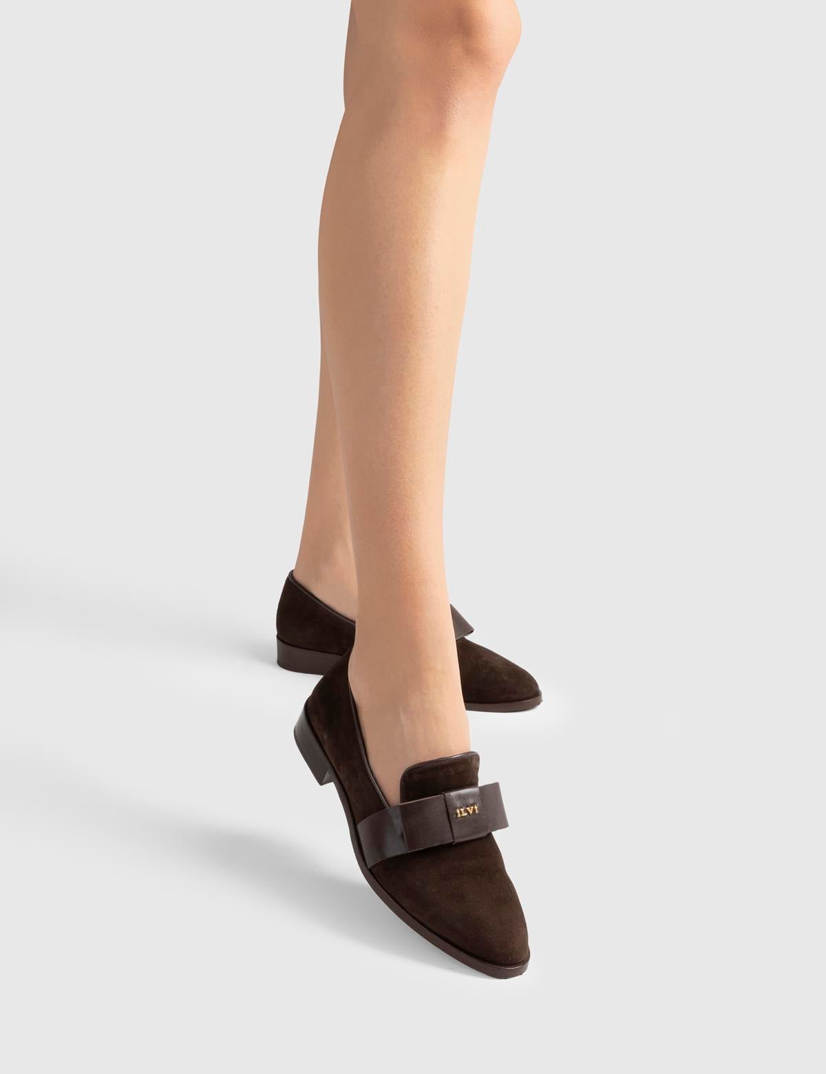 Gesa Brown Suede Leather Women's Loafer