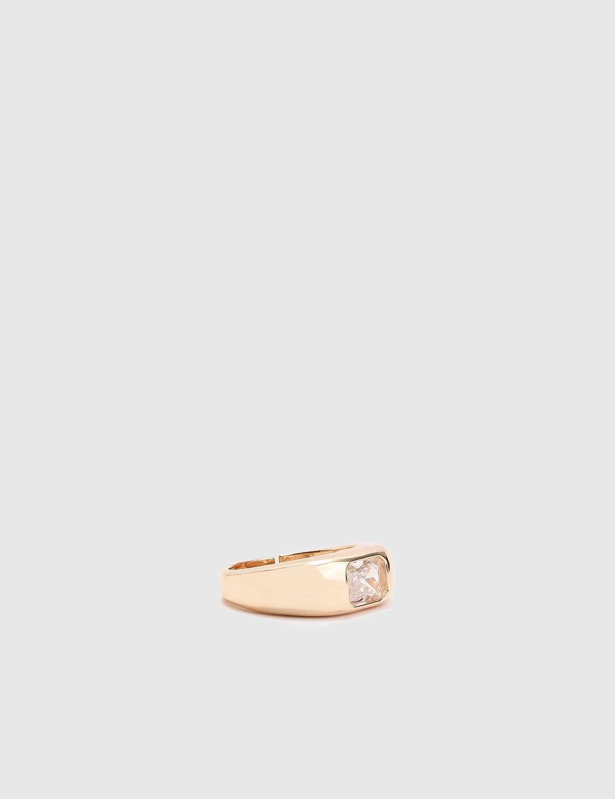 Gino Gold Women's Ring with White Stones