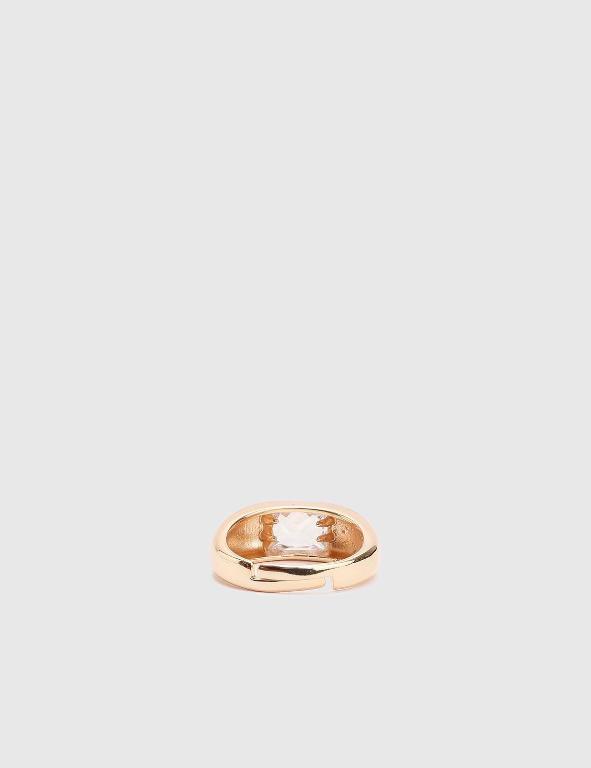 Gino Gold Women's Ring with White Stones