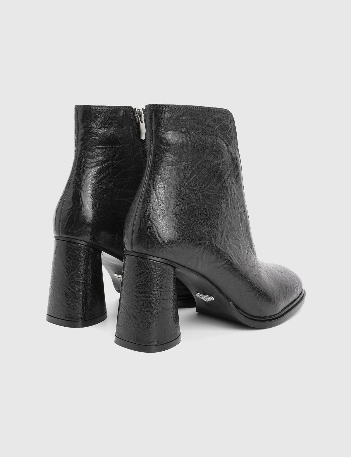 Greg Black Crazy Leather Women's Heeled Boot