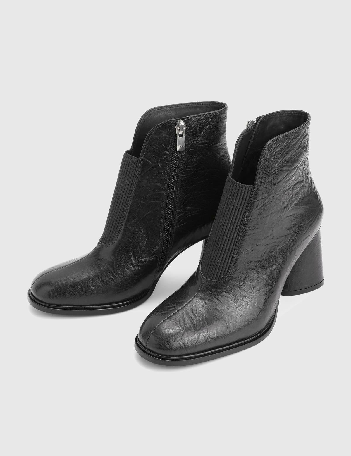 Greg Black Crazy Leather Women's Heeled Boot