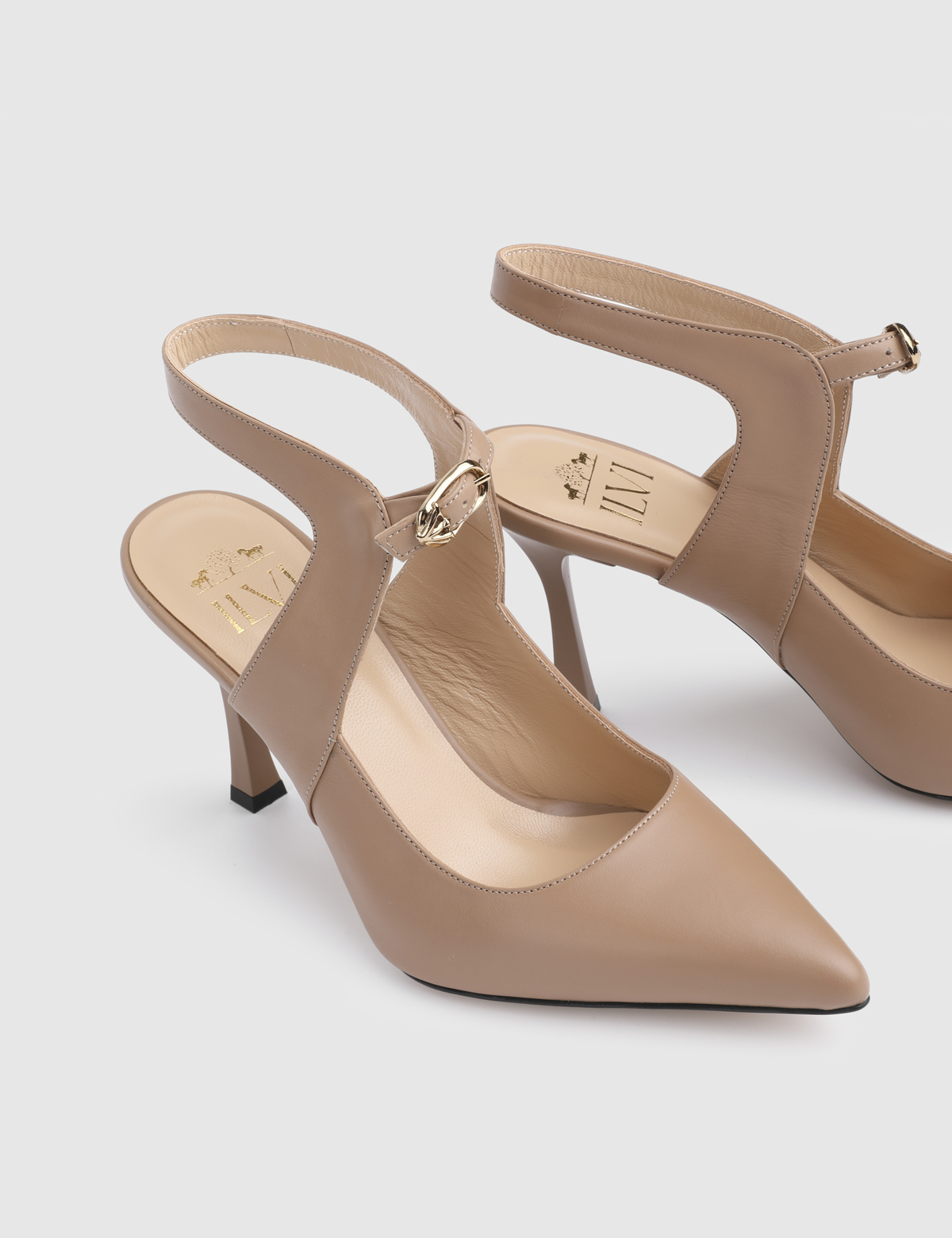 Helia Mink Leather Women's Heeled Sandal