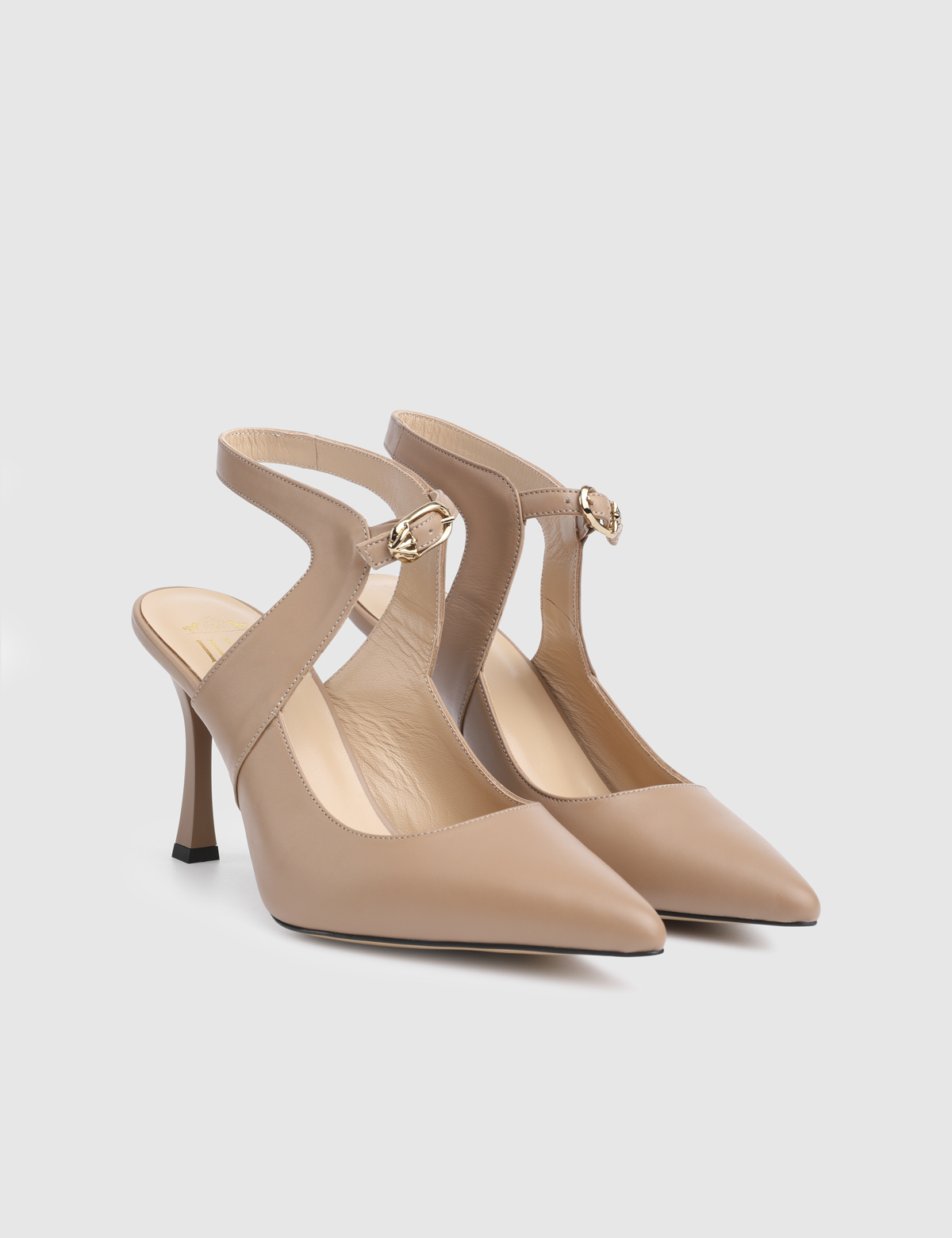 Helia Mink Leather Women's Heeled Sandal