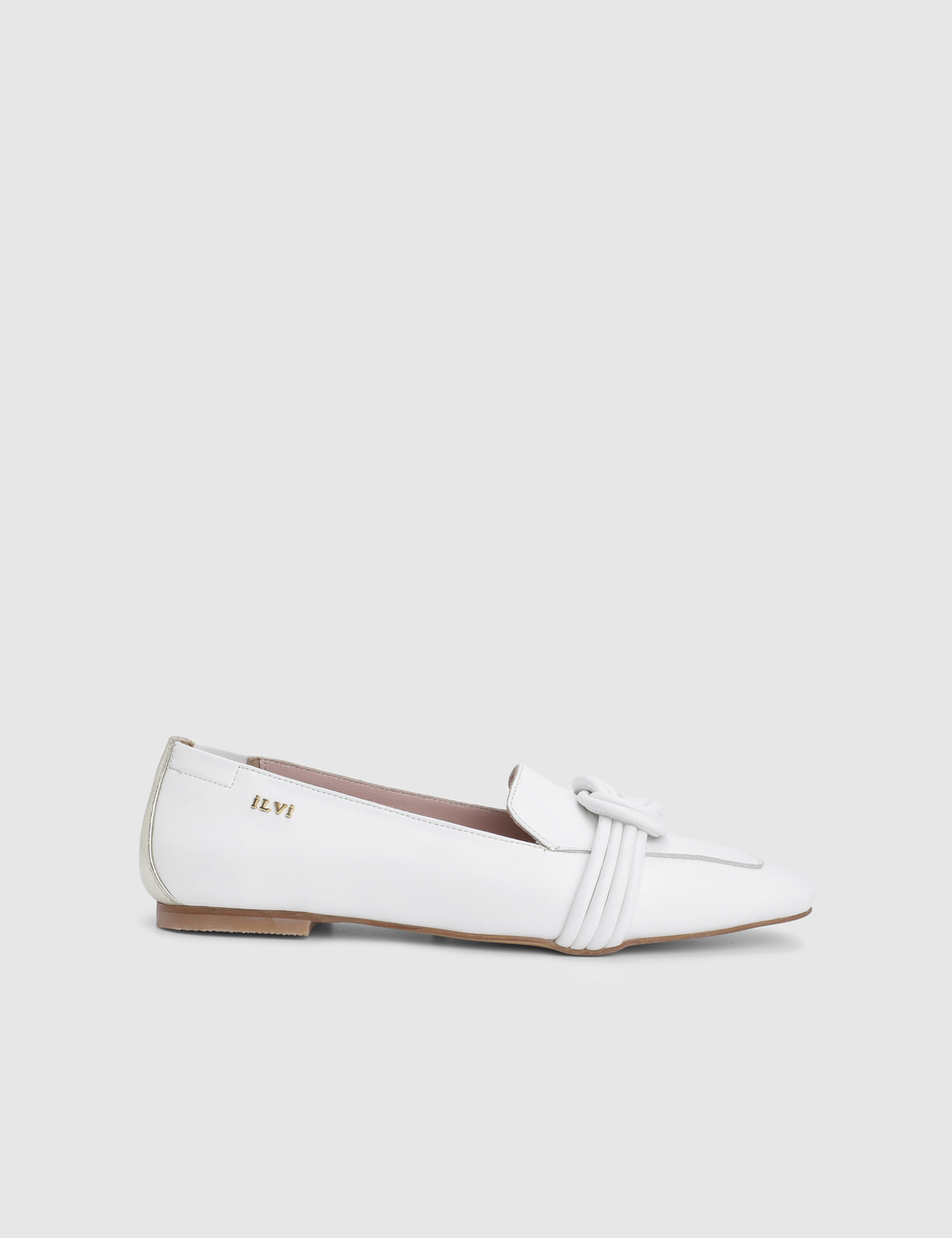 Heline White Leather Women's Loafer