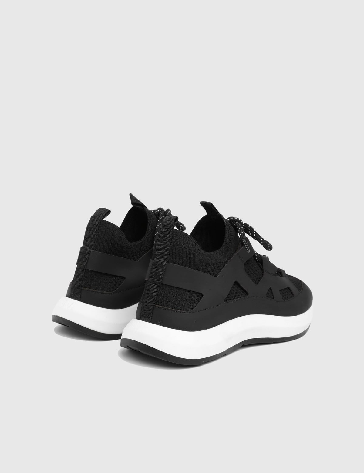 Hendrik Black Leather Tricot Men's Sneaker