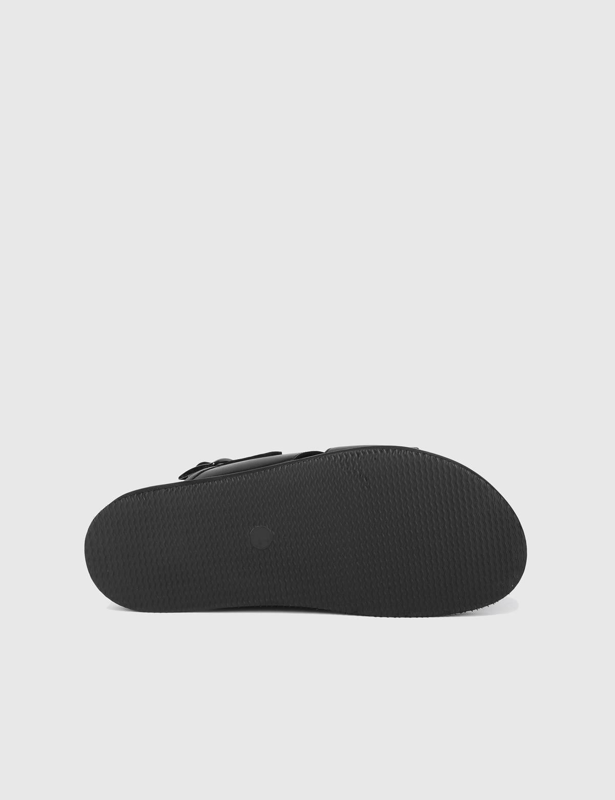 Hexham Black Leather Men's Sandal