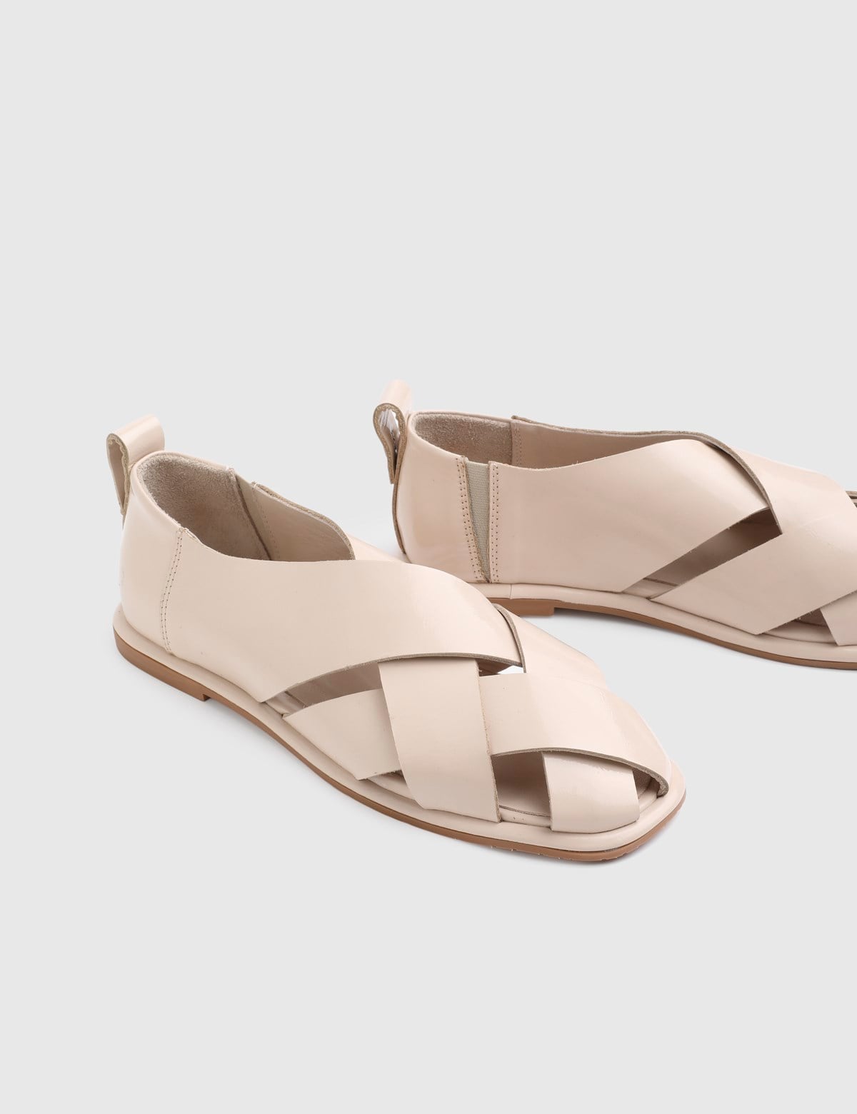Hintum Cream Patent Leather Women's Sandal