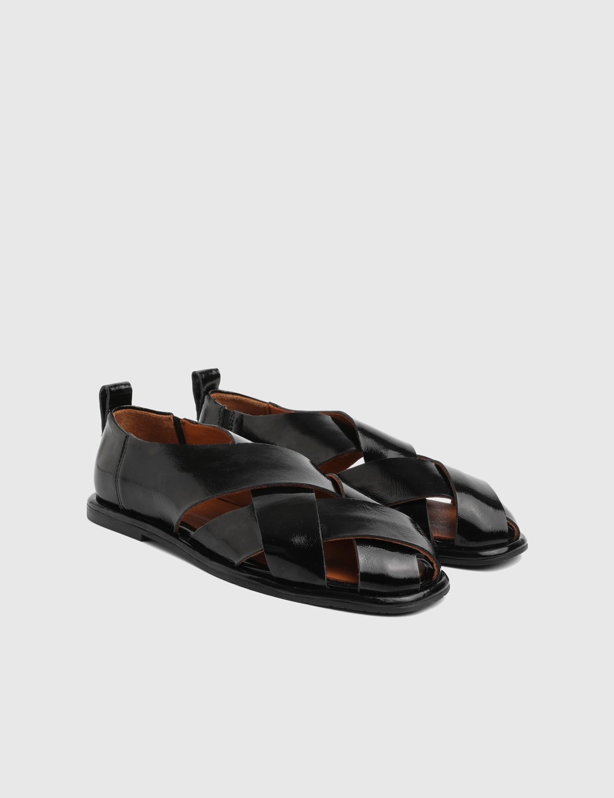 Hintum Black Patent Leather Women's Sandal