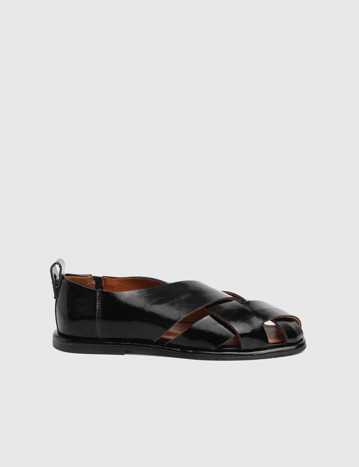 Hintum Black Patent Leather Women's Sandal