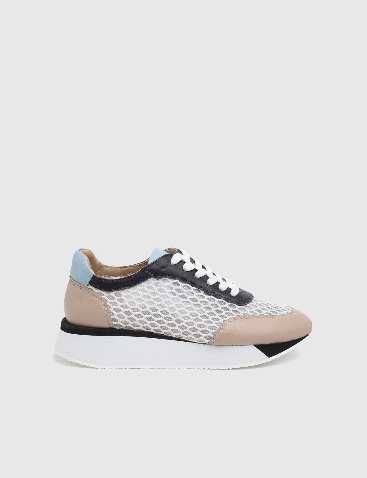 Ignite Beige Leather Mesh Women's Sneaker