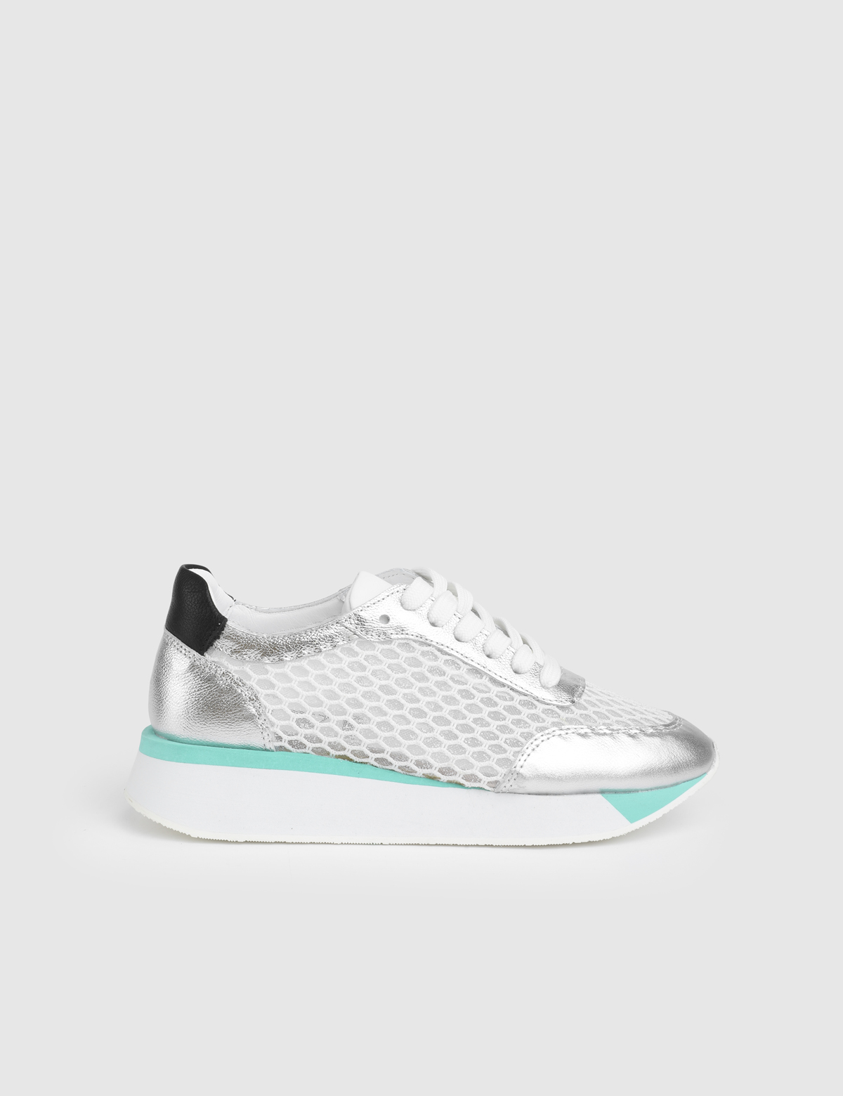 Ignite Silver Leather Mesh Women's Sneaker