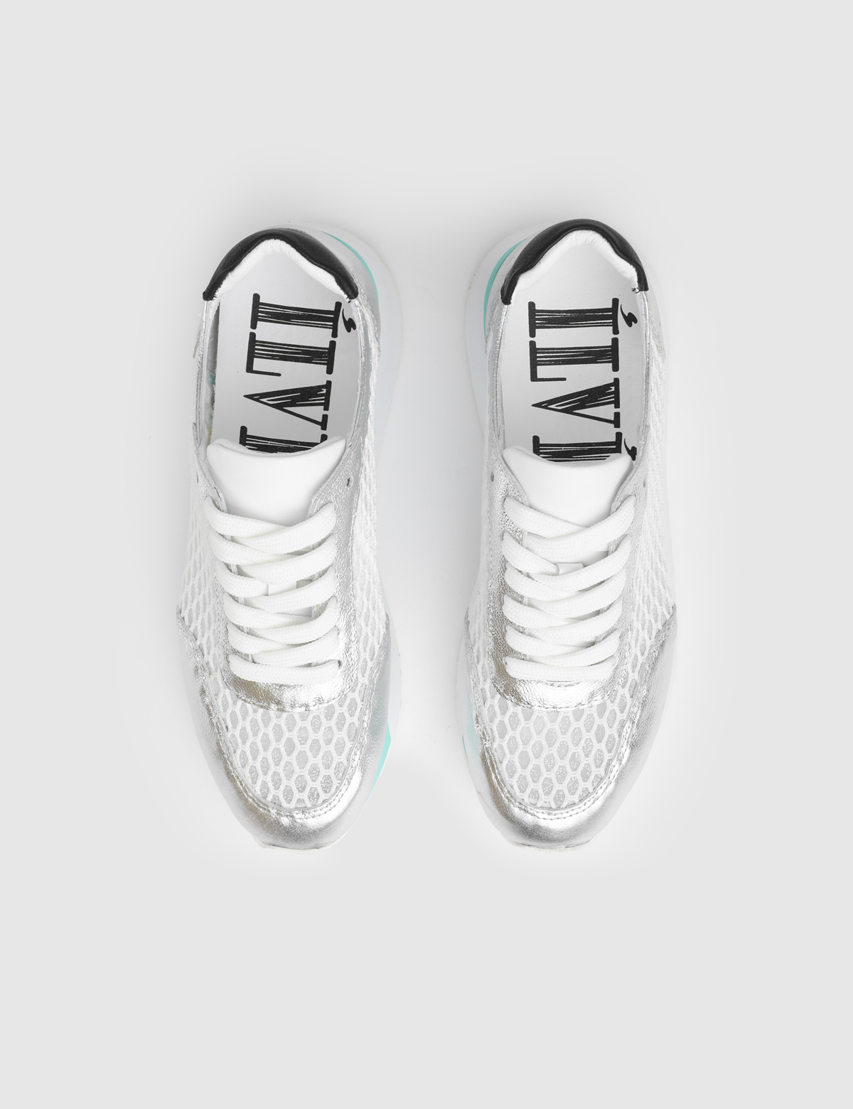 Ignite Silver Leather Mesh Women's Sneaker