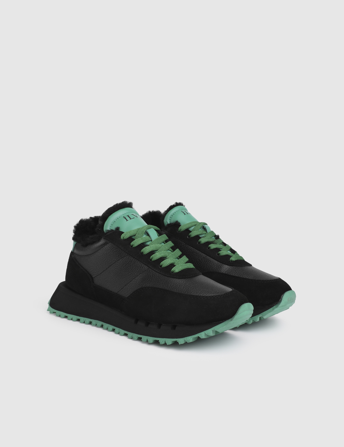 Ariel Green Suede Leather Women's Sneaker