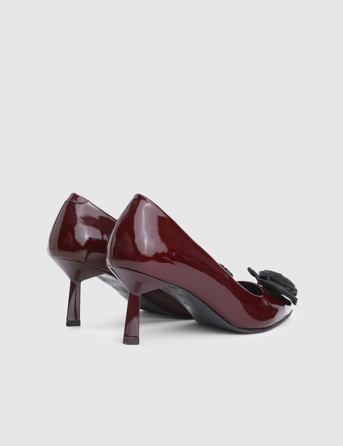 Ivena Burgundy Patent Leather Women's Pump