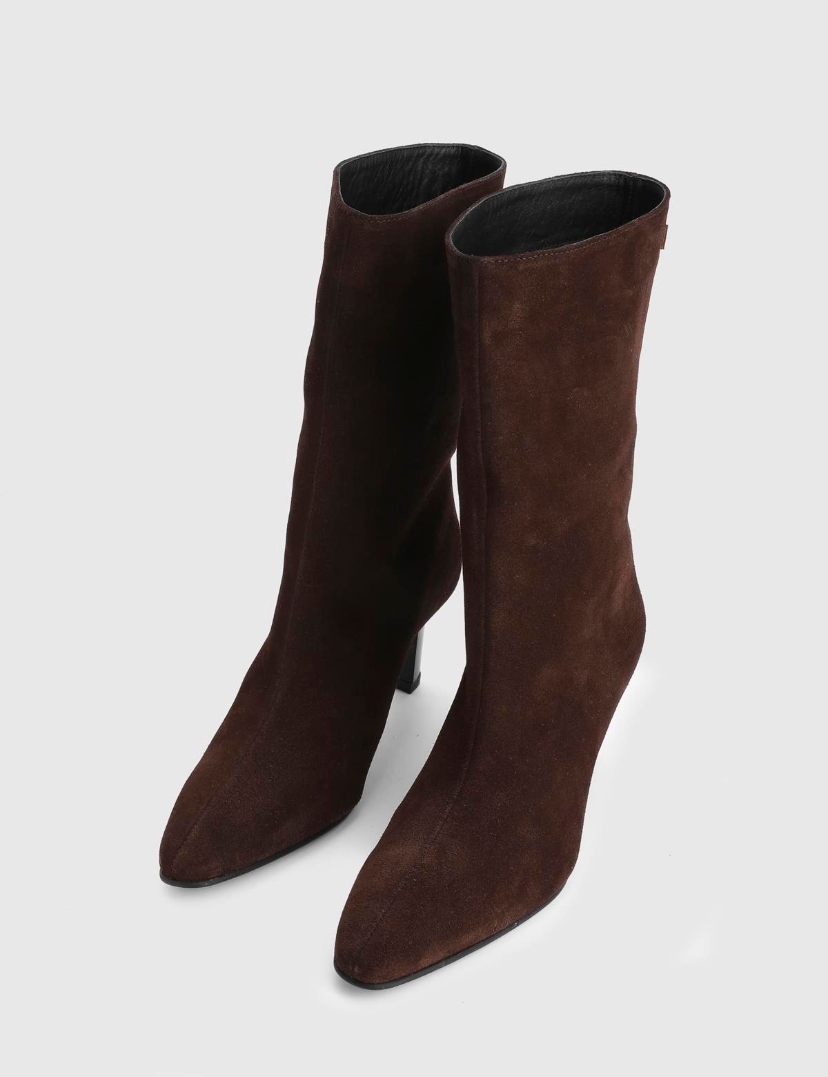 Jalen Brown Suede Leather Women's Heeled Boot