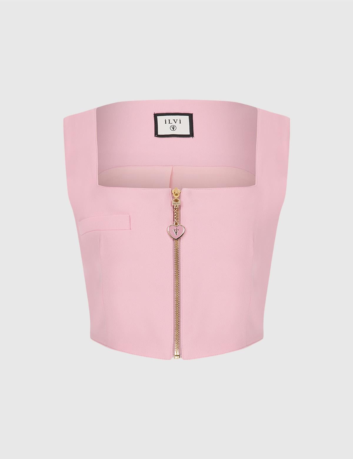 Jania Pink Women's Crop Blouse