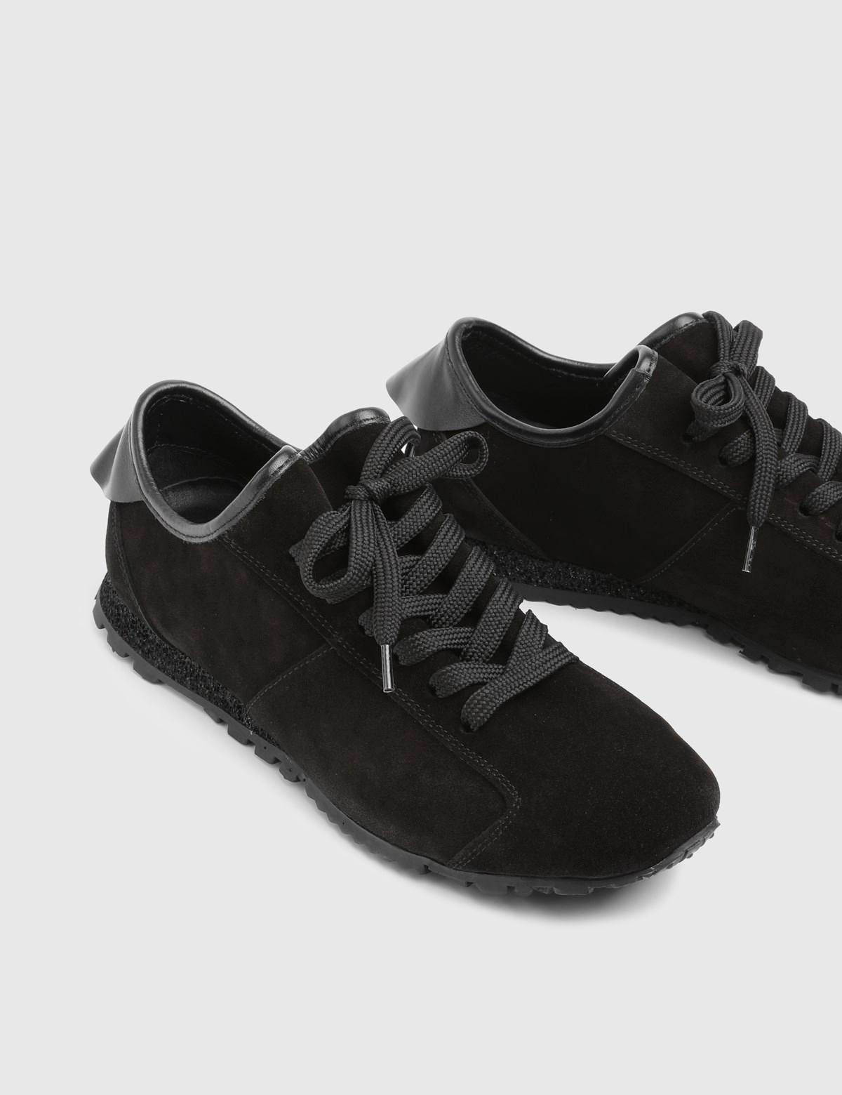Jasmira Hakiki Süet Deri Kadın Siyah Sneaker